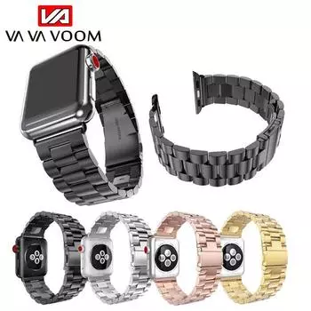 Ремешок из нержавеющей стали для Apple Watch 8, 7, 6, 5, 4, 3, 2, 1, 42 мм, 38 мм, 40 мм, 44 мм, металлический ремешок для часов, браслет, ремешок для аксессуаров серии IWatch 38mm or 40mm or 41mm серебряный