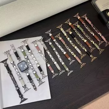 Ремешок из нержавеющей стали для Apple Watch Band 49 мм 42 мм 40 мм 46 мм 41 мм 44 мм Металлический браслет iWatch Series 10 9 8 7 6 SE 5 4 3 2 1 ultra 2 1 Ремешок 49/45/44/42/46S10 коричневый/золотой