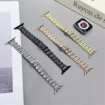 Ремешок из нержавеющей стали для Apple Watch Ultra 2 Band 49 мм 40 мм 44 мм 42 мм 41 мм 45 мм Браслет IWatch Series 9 8 7 SE 6 5 4 WatchBand 42/44/45/49mm чёрный