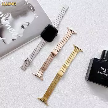 Ремешок из нержавеющей стали для Apple Watch 6 5 Se 7, ремешок 49 мм, 45 мм, 44 мм, 42 мм, 38 мм, 41 мм для серии Apple Watch 40 мм, ремешок для iwatch, тонкий браслет-ремень