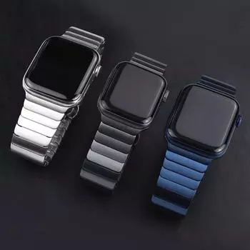 Ремешок из нержавеющей стали для Apple Watch, ремешок 45 мм, 44 мм, 40 мм, мужской металлический браслет с звеньями-бабочками для Iwatch Series 7, 6 SE, 5, 4, 3, 2, 42 мм, 41 мм, 38 мм