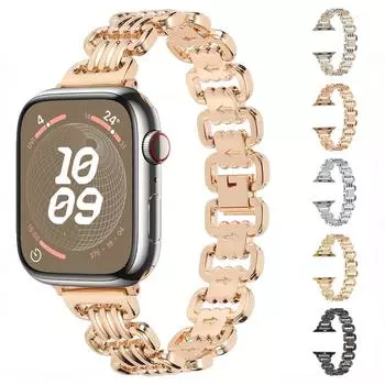 Ремешок из нержавеющей стали для часов Apple Watch 49 мм 45 мм 41 мм 44 мм 40 мм 42 мм U-образный металлический браслет для iwatch Ultra 9 8 7 6 5 4 SE 38&40&41mm