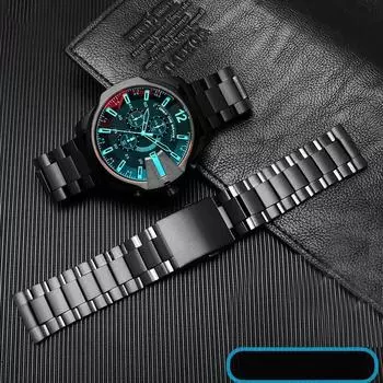 Ремешок из нержавеющей стали для часов Diesel DZ4318 DZ4323 DZ4283 DZ4309 26 мм ремешок для часов изогнутый конец цельный металлический ремешок для часов 26mm
