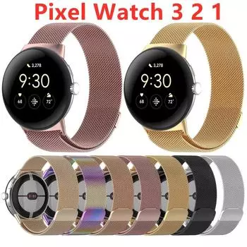 Ремешок из нержавеющей стали для часов Pixel Watch3 41 мм 45 мм сменный ремешок для Google Pixel Watch 2 1 Аксессуары Pixel Watch3 41MM серебряный