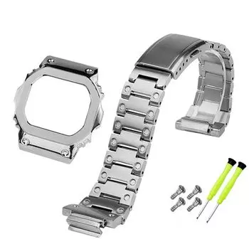 Ремешок из нержавеющей стали для часов Shock Watch Band и Case Solid Steel Bezel Relief и [Zealbeaty] V4.0G GW-M5610DW5600 GW-5000 DW-5030G-5600 (DW5600