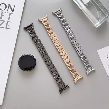 Ремешок из нержавеющей стали для Google Pixel Watch, 2 ремешка, металлический браслет, сменная цепочка для умных часов, браслеты для Google Pixel, ремешок для часов Google Pixel Watch 1-2 чёрный