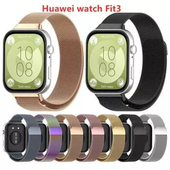 Ремешок из нержавеющей стали для Huawei Watch Fit3, сменный ремешок для Huawei Watch Fit 3, аксессуары silver