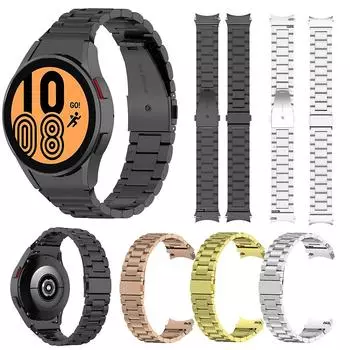 Ремешок из нержавеющей стали для Samsung Galaxy Watch 5 Pro 45 мм 6/5/4 браслет ремешок для часов Galaxy Watch 4 Classic 42 мм 46 мм серебряный