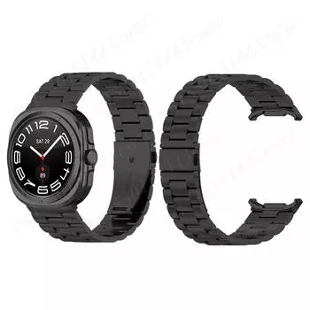 Ремешок из нержавеющей стали, металлический, браслет, ремешки, регулируемый ремешок для часов, ремешок для запястья Samsung Galaxy Watch 7 Ultra 47 мм серебряный