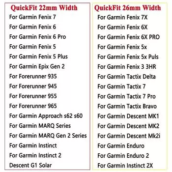 Ремешок из нержавеющей стали Quick Fit 22 мм 26 мм для часов Garmin Fenix 7X 7 Solar 6x Pro/Fenix 6 Pro/Fenix 6 Sapphire/Forerunner 935 Quickfit 26mm Width