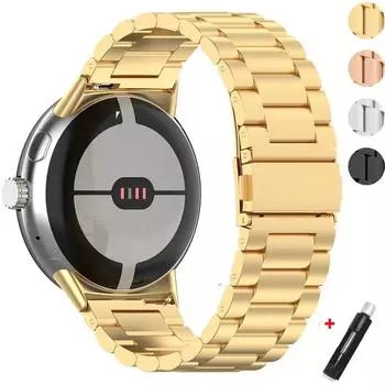 Ремешок из нержавеющей стали с инструментом без инструмента для Google Pixel Watch 2 Band Classic Buckle Metal BeltReplacement Accessories for Pixel Watch