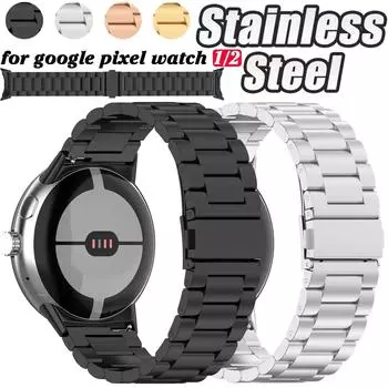 Ремешок из нержавеющей стали с инструментом для Google Pixel Watch/Pixel Watch 2 Band Classic Buckle Metal ReliefReplacement Accessories for Pixel Watch For Google Pixel Watch 1/2
