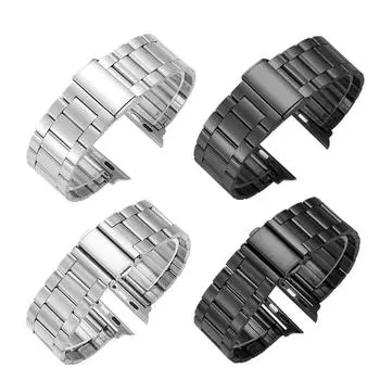 Ремешок из нержавеющей стали с пряжкой из трех бусин для Huawei GT5, Xiaomi GT4 и Apple iWatch S10 Double snap button-three beads-20MM серебряный