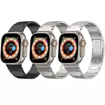 Ремешок из титанового сплава, подходящий для браслета Apple, ремешок Iwatch High-end, металлический ремешок, стальной ремешок из титанового сплава Ultra2 42/44/45/49mm чёрный