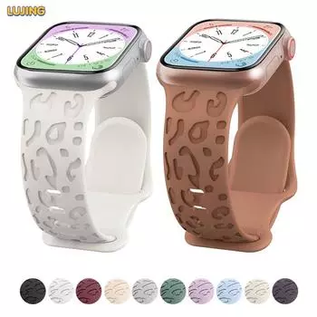 Ремешок LUJING для Apple Watch, ремешок 45 мм, 44 мм, 42 мм, 41 мм, 40 мм, 49 мм, 38 мм, 40 мм, браслет Correa с гравировкой iwatch series ultra 7 se 3 6 8 5 4 3 2