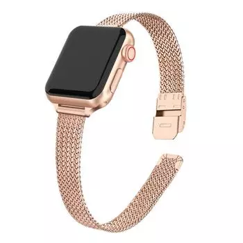 Ремешок Matel для Apple Watch Band 7, 41 мм, 45 мм, 49 мм, тонкий ремешок с миланской петлей для женщин, ремешок для iwatch 8, 7, 6, 5 se 4, 3, 2, браслет 38 мм, 40 мм 38/40/41mm чёрный