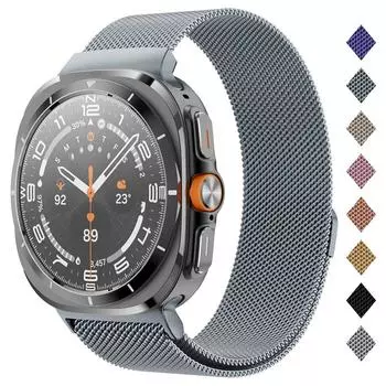 Ремешок Milanese Loop для Samsung Galaxy Watch 7 Ultra 47 мм из нержавеющей стали, магнитный браслет без зазора, аксессуары для часов 7Ultra Galaxy 7 Ultra 47mm