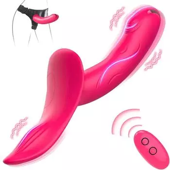 Ремешок на дилдо Регулируемый ремень дилдо пульт дистанционного управления вибраторы трусики клиторальный двойной дилдо носимые секс-игрушки для женщин пара