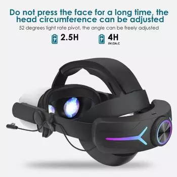 Ремешок на голову RGB Регулируемый сменный ремешок VR Регулируемая улучшенная поддержка Простота установки Ремешок на голову для Meta Oculus 2