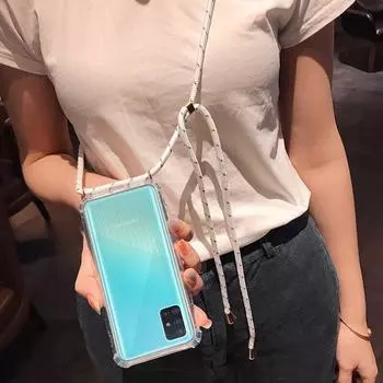 Ремешок на шею, выдвижной мягкий прозрачный чехол из ТПУ для телефона iPhone 15 14 13 12 11 Pro Max 15 14 Plus X XR XS Max 8 7 Plus с ремешком для телефона iPhone 6/6S темно-зеленого