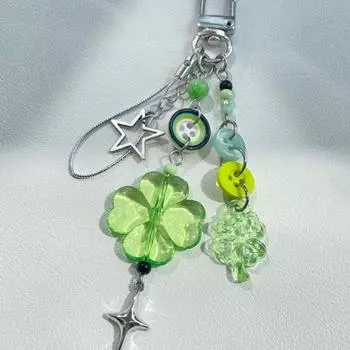 Ремешок на запястье Клеверы Телефон Цепочка Сумка Украшение Y2K Шнурок Бусины Телефон Подвеска Ювелирные Изделия Gfit Style 1