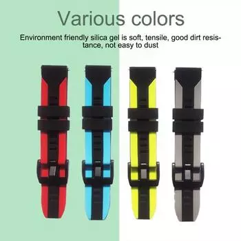 Ремешок на запястье, мягкий, простой в сборке, силиконовый модный ремень для умных часов для часов 20 мм/22 мм 20 mm синий/белый