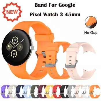 Ремешок No Gaps для Google Pixel Watch 3 45 мм, легкий дышащий резиновый ремешок для Pixel Watch 3 45 мм, сменный ремешок Pixel Watch 3 45mm