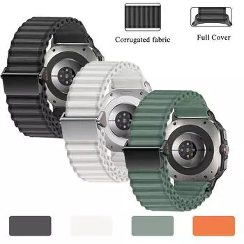 Ремешок No Gaps для Samsung Galaxy Watch Ultra 47 мм, дышащий, регулируемый, внедорожный ремешок для Galaxy Watch Ultra Galaxy watch Ultra чёрный