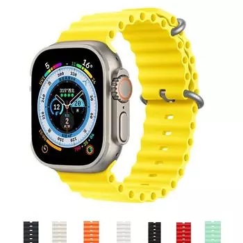Ремешок Ocean для Apple Watch Band 49 мм, 44 мм, 40 мм, 45 мм, 41 мм, 42 мм, 38 мм, силиконовый браслет Correa iWatch series 7, 6, 4, 5, 3 se Ultra 8 38mm 40mm 41mm