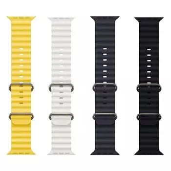 Ремешок Ocean для Apple Watch Band Ultra 49 мм, 45 мм, 44 мм, 40 мм, 41 мм, 42 мм, 49, 45, 44 мм, силиконовый браслет Correa iWatch серии 7, 6, 5, 4, 3, 2, 1, se 8 38mm or 40mm 41mm