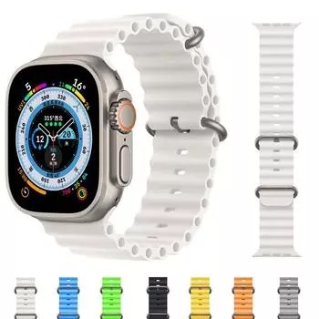 Ремешок Ocean для Apple Watch, ремешок 49 мм, 45 мм, 44 мм, 40 мм, 41 мм, 42 мм, 38 мм, силиконовый спортивный ремешок с двойной пряжкой iwatch ultra series 8 7 6 5 4 3 se