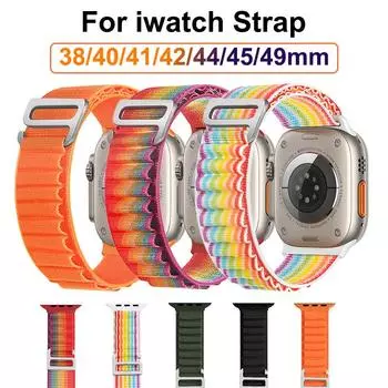 Ремешок Alpine Loop для Apple Watch Band 49 мм 44 мм 40 мм 45 мм 41 мм 42 мм 38 мм Браслет IWatch Series Ultra 9 8 7 6 3 Se 38mm 40mm 41mm