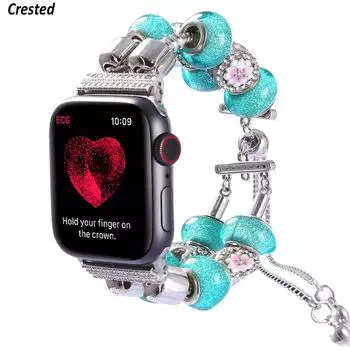 Ремешок-подвеска «сделай сам» для Apple Watch, ремешок 40 мм, 44 мм, 42 мм, 38 мм Gilr/женский ремешок для часов с ручным управлением, браслет iWatch series 3 4 5 se 6 Band