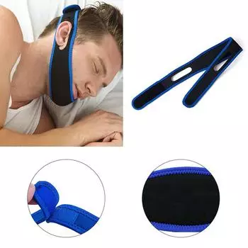 Ремешок против храпа, пояс для лечения апноэ во сне, решение для челюсти, подбородок чёрный