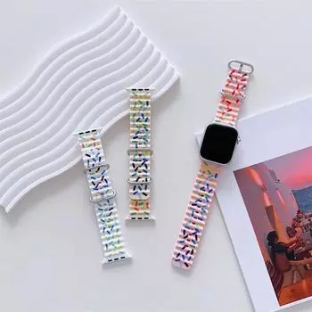 Ремешок Rainbow Raindrop Ocean для Apple Watch, 44 мм, 40 мм, 45 мм, 41 мм, 49 мм, 38 мм, 42 мм, 44, 45 мм, умный силиконовый ремешок для iWatch Ultra 8 7 6 SE 5 4 3