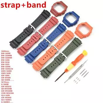 Ремешок с чехлом для Casio G-Shock DW-5600 DW-5000 GW-M5610 GLX-5600 Мужские Женские Сменные Ремешки Для Часов Браслет Из Резиновой Смолы 5600