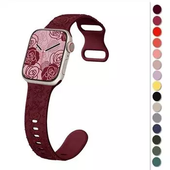 Ремешок с гравировкой для Apple, ремешок для часов 45 мм, 44 мм, 42 мм, 49 мм, 40 мм, 41 мм, силиконовый браслет Correa iWatch Series 8, 9, 7, 6, 5, 4, 3 Ultra SE 38/40/41mm белый