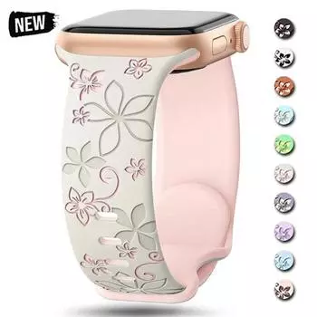 Ремешок с гравировкой для Apple Watch 10 Band 46 мм 42 мм 44 мм 40 мм 45 мм 41 мм Ultra 49 мм силиконовый браслет Correa для iWatch Series 10 9 7 8 SE 38mm 40mm 41mm