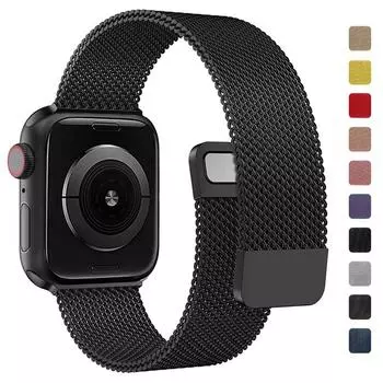 Ремешок с магнитной петлей для Apple Watch Band 49 мм, 45 мм, 44 мм, 42 мм, 41 мм, 40 мм, металлический браслет Correa iWatch Series 9, 8, 7, 6, 5 SE Ultra 2