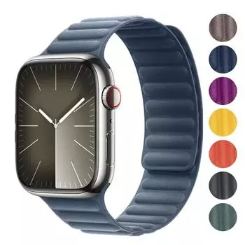 Ремешок с магнитной петлей для Apple Watch Ultra Band 49 мм, 44 мм, 40 мм, 42 мм, 45 мм, 41 мм, 38 мм, оригинальный ремешок для часов Apple Watch 7, 8, 9, 6 SE 5, 43 38MM 40MM 41MM темно-зеленого