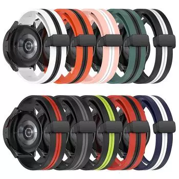 Ремешок с магнитной пряжкой 20 мм 22 мм для Samsung Galaxy Watch 5/4 Active 2 Gear S3, силиконовый ремешок для Huami Amazfit Bip GTS GTR 4/3/2 20mm Universal черный серый