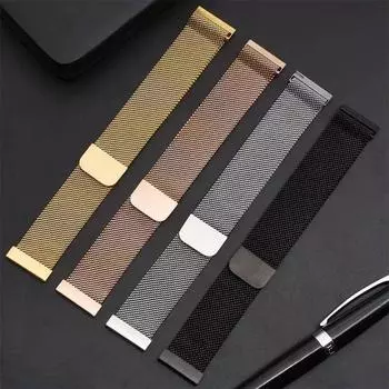 Ремешок с миланской петлей 24 мм, 23 мм, 18 мм для часов Samsung Galaxy 5/4, 44 мм, 40 мм/5 pro/4 Classic/Active 2, браслет 20 мм/22 мм, браслет Huawei gt 2/3 pro Band 22mm watch band серебряный