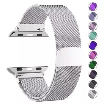 Ремешок с миланской петлей для Apple Watch Band 49 мм, 44 мм, 45 мм, 40 мм, 41 мм, 38 мм, 42 мм, магнитный браслет Correa iWatch Series 9, 8, 7, 6 SE 5, 4, 3 Ultra 2