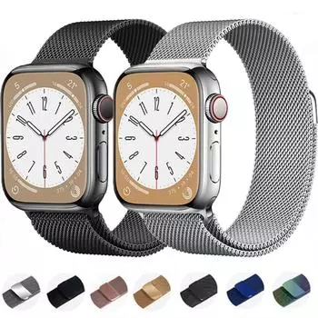 Ремешок с миланской петлей для Apple Watch, ремешок 45 мм, 41 мм, 44 мм, 40 мм, 42 мм, 44 мм, 45 мм, ремень-браслет iWatch Series 3, 4, 5, 6 SE 7, 8 Ultra, 49 мм 38/40/41mm военно-воздушные силы синий
