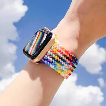 Ремешок с миланской петлей для Apple Watch Series 7 SE 6, ремешок с миланской петлей, 45 м, 41 мм, 44 мм, 40 мм, нейлоновый ремешок для браслета, IWatch Series 3, 4, 5, 2, 42 мм, 38 мм