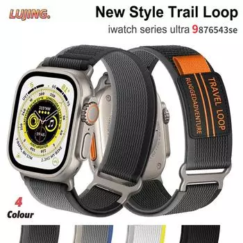Ремешок с петлей Trail для Apple, ремешок для часов 44 мм, 45 мм, 40 мм, 49 мм, 41 мм, 38 мм, 42 мм, браслет-ремень iWatch Ultra2 series 9, 8, 7, 6, 5, 4, 3, ремешок для часов se For 38mm 40mm 41mm