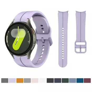 Ремешок с полным покрытием для Samsung Galaxy Watch 7 44 мм, летний официальный классический стиль пряжки для Galaxy Watch 4 5 6 40 мм, ремешок для часов 44 мм Galaxy watch 7 чёрный