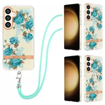 Ремешок со съемной пряжкой «Голубая роза», кольцо против падения или прозрачный чехол с гладким дизайном для Samsung iPhone Xiaomi Redmi Oppo Moto Nokia... Motorola Edge 20 Pro