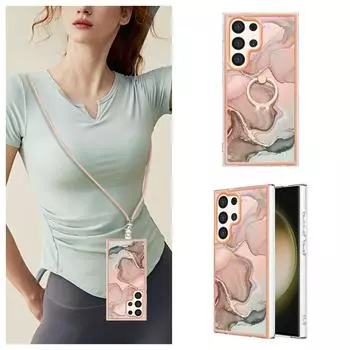 Ремешок со съемной пряжкой из розового золота с мрамором, кольцо против падения или мягкий чехол для телефона с гладким дизайном для Samsung iPhone Redmi Oppo Moto Honor Google Sony... Samsung Galaxy A32 (4G)