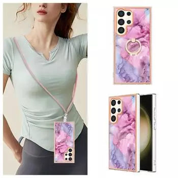 Ремешок со съемной пряжкой из розового мрамора, кольцо против падения или мягкий чехол для телефона с гладким дизайном для Samsung iPhone Redmi Oppo Moto Honor Google Sony... Samsung Galaxy A32 (4G)